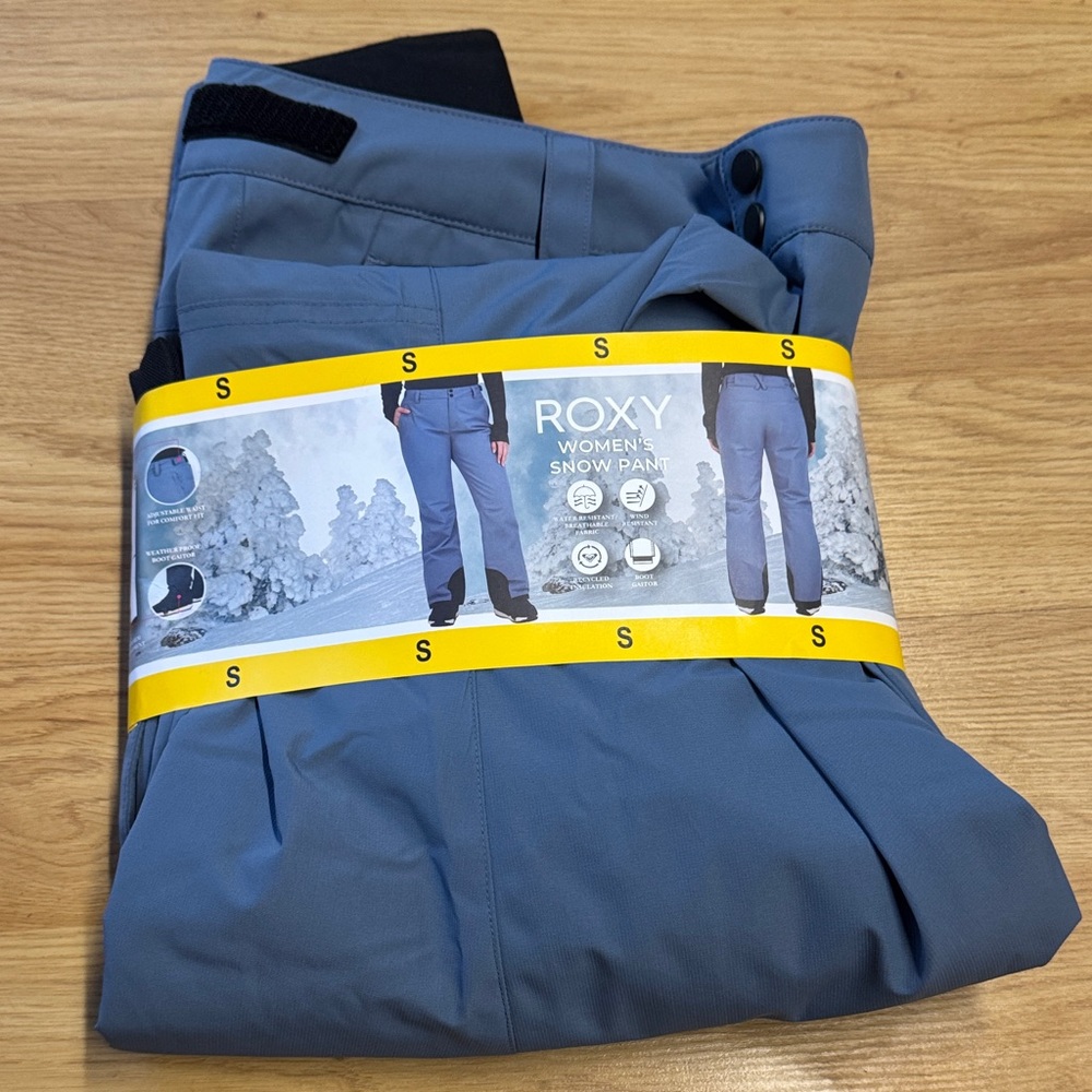Roxy NWT size Small S snowboard ski Women's Slate Blue Snow Pants